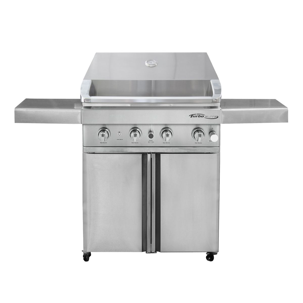 Barbeques Galore Turbo Elite 32-inch 4-Burner Freestanding Stainless Steel BBQ  Gas Grill - BTE3221NG / BTE3221LP