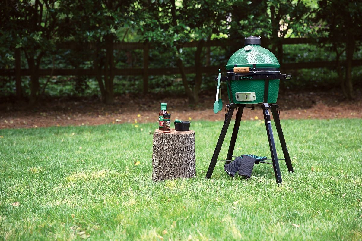Big Green Egg Minimax with Portable Nest Barbeques Galore in Irvine CA