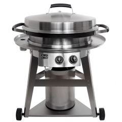 Evo Professional Wheeled Cart Flattop Gas Grill w/ Non-Stick Ceramic Clad Coating - Propane - 10-0002-LP-C