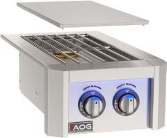 American Outdoor Grill L-Series Built-In Double Side Burner With Lights And Color Panel Option - Natural Gas - AOG2SBL