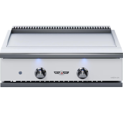 Delta Heat 32-Inch Built-In Natural Gas Teppanyaki Griddle - White Control Panel - DHTG32-WN