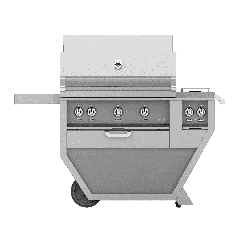 Hestan 36" Freestanding Grill with Trellis, Rotisserie, and Double Side Burner-Natural Gas