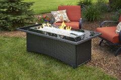 The Outdoor GreatRoom Montego Linear Gas Fire Pit Table - Black - MG-1242-BLK-K