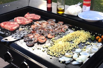 griddle cooking shrimp